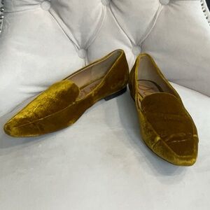 Sam Edelman Velvet Yellow Flats / Loafers Size 6.5